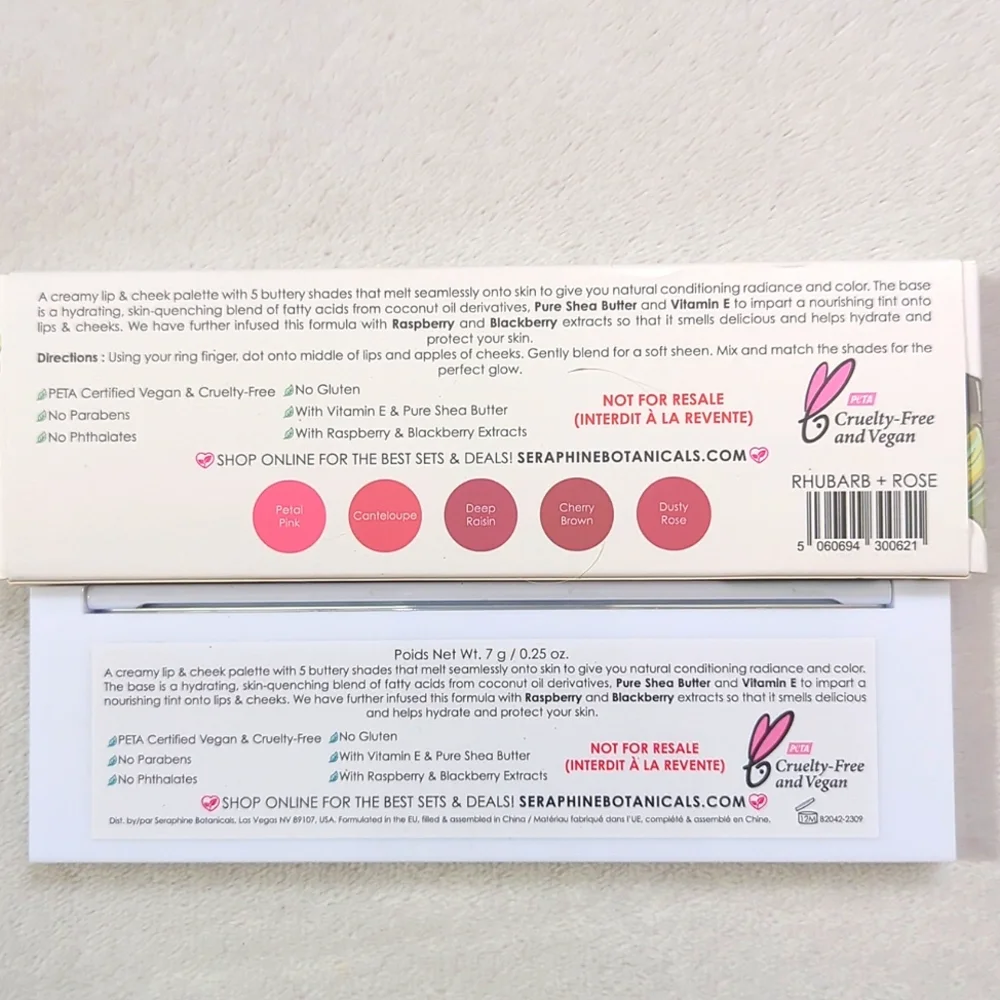 ​Seraphine Botanicals Cream Lip Cheek Palette & SLMISSGLAM Blush Brush Bundle